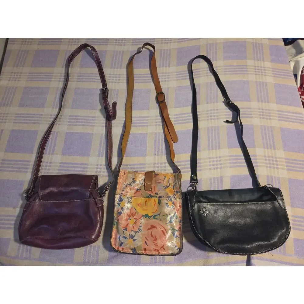 Lot of 3 Patricia Nash Leather Handbags Crossbody Satchel Tote Bags Flowers - Picture 2 of 13